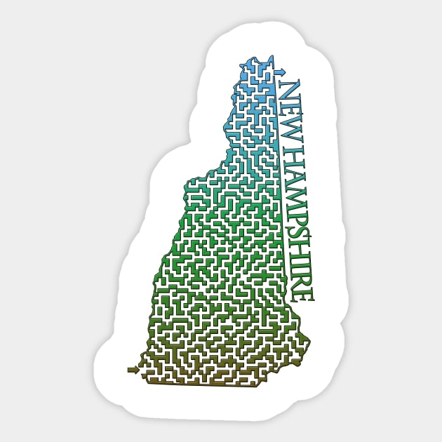 State of New Hampshire Colorful Maze Sticker by gorff